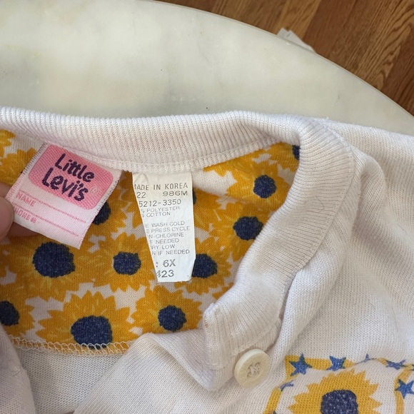 Vintage 6x Little Levi’s Cardigan Sunflower Sweater - Picture 4 of 5